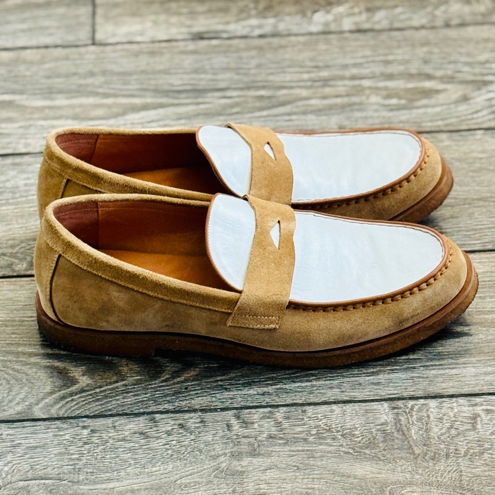 Marc Nolan Men’s Stylish Tan and White Loafers / Sneakers - Picture 9 of 10
